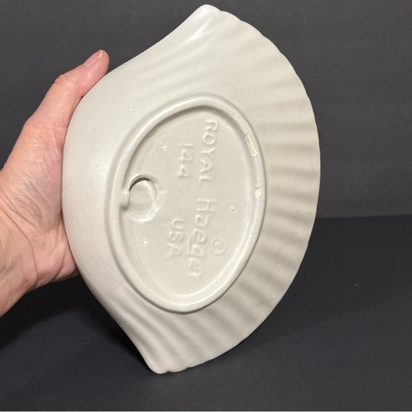 Vintage Royal Haeger Cream Shell Dish 144 Made In USA MCM - Picture 9 of 14